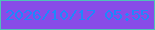 文字の大きさ：2、枠の色：4ec3b8、背景の色：884ce8、文字の色：1e88fb 無料ブログパーツのブログ時計
