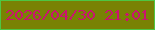 文字の大きさ：2、枠の色：4ec643、背景の色：798204、文字の色：ca146f 無料ブログパーツのブログ時計