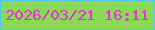 文字の大きさ：5、枠の色：4ec7f7、背景の色：89d856、文字の色：e72fde 無料ブログパーツのブログ時計