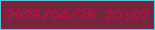 文字の大きさ：5、枠の色：4ec9d7、背景の色：77243e、文字の色：be0b4f 無料ブログパーツのブログ時計