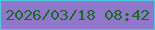 文字の大きさ：2、枠の色：4ec9e0、背景の色：9177cc、文字の色：1b6926 無料ブログパーツのブログ時計