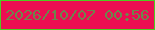 文字の大きさ：4、枠の色：4ecb21、背景の色：ec0d52、文字の色：6d864c 無料ブログパーツのブログ時計