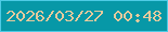 文字の大きさ：1、枠の色：4ecbe5、背景の色：0798a7、文字の色：e5ca9d 無料ブログパーツのブログ時計