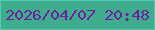 文字の大きさ：4、枠の色：4eccb4、背景の色：3fac8d、文字の色：6a219f 無料ブログパーツのブログ時計