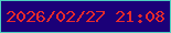 文字の大きさ：2、枠の色：4ecfbf、背景の色：1b0078、文字の色：e52a2c 無料ブログパーツのブログ時計