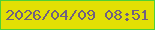 文字の大きさ：1、枠の色：4ed135、背景の色：e2e004、文字の色：706080 無料ブログパーツのブログ時計