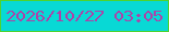 文字の大きさ：5、枠の色：4ed330、背景の色：08d9d5、文字の色：ac43a9 無料ブログパーツのブログ時計