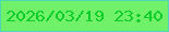 文字の大きさ：4、枠の色：4ed6b7、背景の色：70f169、文字の色：0ccc28 無料ブログパーツのブログ時計