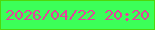 文字の大きさ：4、枠の色：4ed70c、背景の色：3cff59、文字の色：e4429c 無料ブログパーツのブログ時計