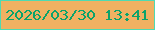 文字の大きさ：1、枠の色：4edab2、背景の色：f0b162、文字の色：0ba36b 無料ブログパーツのブログ時計