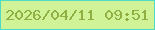 文字の大きさ：5、枠の色：4edac5、背景の色：d1f397、文字の色：91ae42 無料ブログパーツのブログ時計