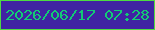 文字の大きさ：3、枠の色：4edb42、背景の色：4023a3、文字の色：12cb75 無料ブログパーツのブログ時計