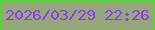文字の大きさ：3、枠の色：4edc30、背景の色：96a77c、文字の色：8f3bf0 無料ブログパーツのブログ時計