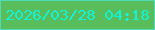 文字の大きさ：2、枠の色：4edcb8、背景の色：58bd5a、文字の色：12f4d5 無料ブログパーツのブログ時計