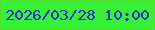 文字の大きさ：2、枠の色：4ee02c、背景の色：36f134、文字の色：052cd3 無料ブログパーツのブログ時計