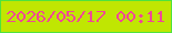 文字の大きさ：1、枠の色：4ee23e、背景の色：c0e602、文字の色：f14796 無料ブログパーツのブログ時計