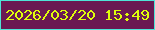 文字の大きさ：2、枠の色：4ee5d7、背景の色：6a1952、文字の色：dffd0b 無料ブログパーツのブログ時計
