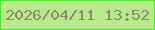 文字の大きさ：2、枠の色：4ee62e、背景の色：b8ea8c、文字の色：90876f 無料ブログパーツのブログ時計