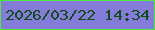 文字の大きさ：5、枠の色：4ee740、背景の色：847cd8、文字の色：114c1a 無料ブログパーツのブログ時計