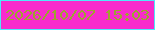 文字の大きさ：2、枠の色：4ee9f9、背景の色：f82bcc、文字の色：9da52f 無料ブログパーツのブログ時計