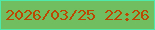 文字の大きさ：5、枠の色：4eeaab、背景の色：71be60、文字の色：bc4703 無料ブログパーツのブログ時計