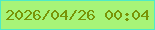 文字の大きさ：2、枠の色：4eeac6、背景の色：a7f478、文字の色：789506 無料ブログパーツのブログ時計