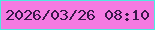 文字の大きさ：4、枠の色：4eeadf、背景の色：f47ae1、文字の色：3a184a 無料ブログパーツのブログ時計