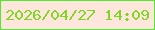 文字の大きさ：2、枠の色：4eeb2c、背景の色：fee6dc、文字の色：7dd724 無料ブログパーツのブログ時計