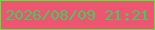 文字の大きさ：2、枠の色：4eeb3a、背景の色：ed5571、文字の色：3ecb5f 無料ブログパーツのブログ時計