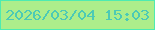 文字の大きさ：4、枠の色：4eebb1、背景の色：adee8b、文字の色：4ccab5 無料ブログパーツのブログ時計