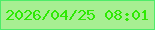文字の大きさ：3、枠の色：4eec69、背景の色：a7ef92、文字の色：2ee903 無料ブログパーツのブログ時計