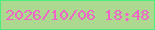 文字の大きさ：5、枠の色：4eec78、背景の色：acd890、文字の色：f064c8 無料ブログパーツのブログ時計