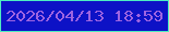 文字の大きさ：5、枠の色：4eeec1、背景の色：0d12c6、文字の色：9d64e1 無料ブログパーツのブログ時計