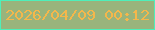文字の大きさ：4、枠の色：4eefba、背景の色：99b47c、文字の色：f4b74b 無料ブログパーツのブログ時計