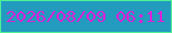 文字の大きさ：2、枠の色：4ef093、背景の色：239bbf、文字の色：d822d9 無料ブログパーツのブログ時計