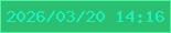 文字の大きさ：2、枠の色：4ef1a1、背景の色：2bbf72、文字の色：1cf1be 無料ブログパーツのブログ時計