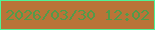 文字の大きさ：1、枠の色：4ef497、背景の色：b97438、文字の色：539b4a 無料ブログパーツのブログ時計