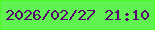 文字の大きさ：5、枠の色：4ef927、背景の色：60f251、文字の色：590071 無料ブログパーツのブログ時計