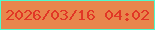 文字の大きさ：5、枠の色：4efbcd、背景の色：e9864c、文字の色：e13726 無料ブログパーツのブログ時計