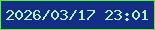 文字の大きさ：1、枠の色：4efe1b、背景の色：152d86、文字の色：adfba8 無料ブログパーツのブログ時計