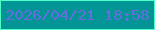 文字の大きさ：4、枠の色：4effc7、背景の色：039496、文字の色：676ce0 無料ブログパーツのブログ時計
