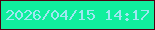 文字の大きさ：2、枠の色：4f000f、背景の色：10ef9d、文字の色：a0e7f1 無料ブログパーツのブログ時計