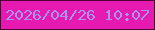 文字の大きさ：4、枠の色：4f0036、背景の色：e619b0、文字の色：ac93eb 無料ブログパーツのブログ時計