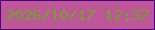 文字の大きさ：4、枠の色：4f008a、背景の色：bd5798、文字の色：74a02d 無料ブログパーツのブログ時計