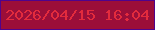 文字の大きさ：1、枠の色：4f038c、背景の色：9b0e39、文字の色：e32b3d 無料ブログパーツのブログ時計