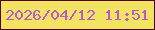文字の大きさ：1、枠の色：4f040f、背景の色：f3e362、文字の色：b65bc9 無料ブログパーツのブログ時計