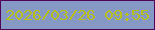 文字の大きさ：2、枠の色：4f0458、背景の色：8699c4、文字の色：b9c119 無料ブログパーツのブログ時計