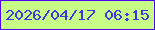 文字の大きさ：3、枠の色：4f04f5、背景の色：c7fd86、文字の色：3f35ea 無料ブログパーツのブログ時計