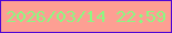 文字の大きさ：2、枠の色：4f06d7、背景の色：fd9f93、文字の色：8df781 無料ブログパーツのブログ時計