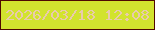 文字の大きさ：1、枠の色：4f0800、背景の色：d2e32e、文字の色：e9cbac 無料ブログパーツのブログ時計
